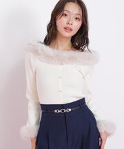 フェイクファートリムニット