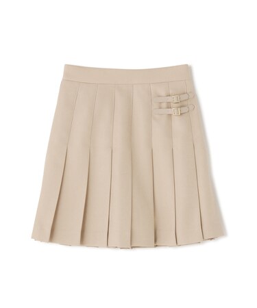 サイドベルトプリーツミニスカート