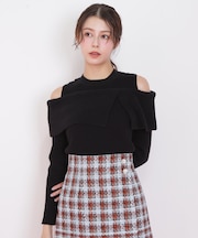 ミニフェザーケープニット