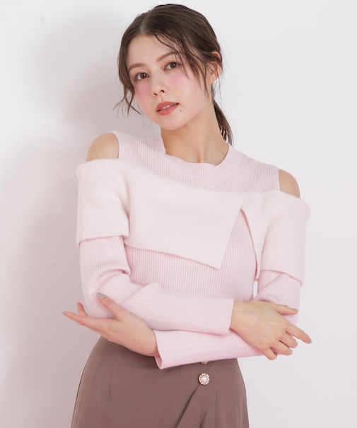 ミニフェザーケープニット