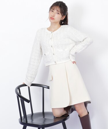 ラメツイードニットカーディガン