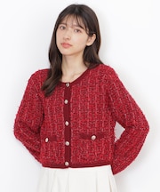 ラメツイードニットカーディガン