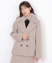 フェイクファー衿付ジャケット