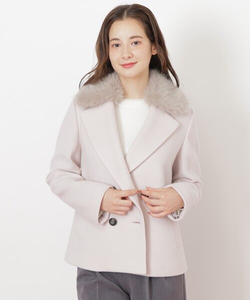 ジャケット・アウター JILLSTUART FUR COLLAR PEACOAT ジャケット・アウター JILLSTUART FUR COLLAR PEACOAT