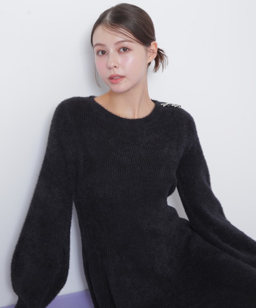 シャギーミニニットワンピース