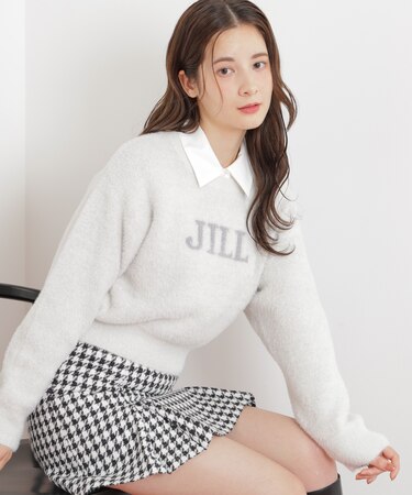 ラメロゴジャガードニット