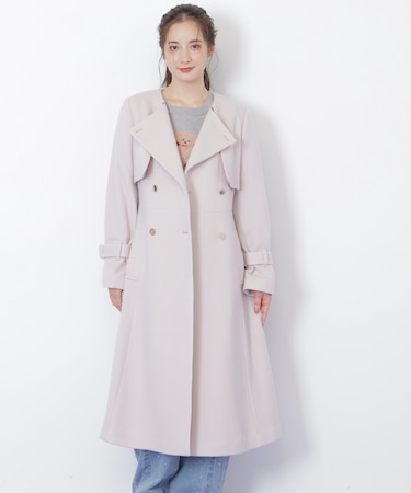 ノーカラードレストレンチコート