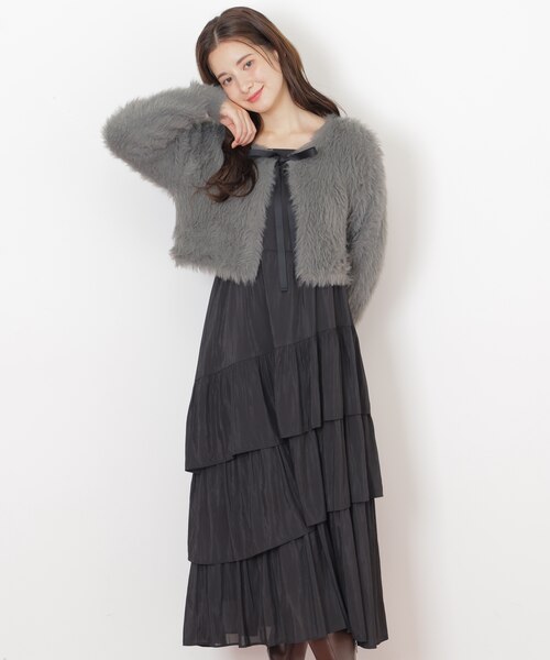 【JILL bv JILLSTUART】 キャミワンピースフェザーニットセット キャミワンピースフェザーニットセット｜ジルバイジルスチュアートの