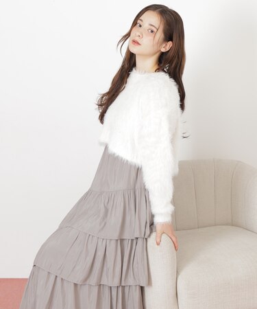 キャミワンピースフェザーニットセット