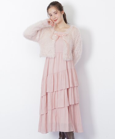 キャミワンピースフェザーニットセット