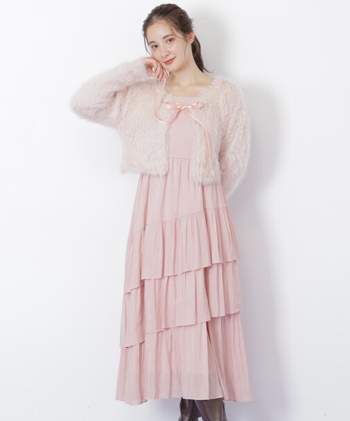 キャミワンピースフェザーニットセット