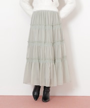 シャイニーティアードスカート