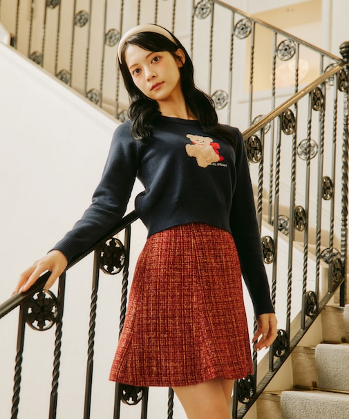 ラメツィードミニスカート