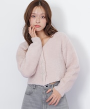 リボンビジューフェザーカーディガン