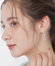 Cubic ゆらりプチハートイヤリング