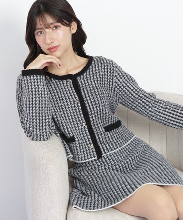 千鳥ジャガードニットセットアップ
