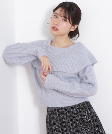 ふわふわケープニット