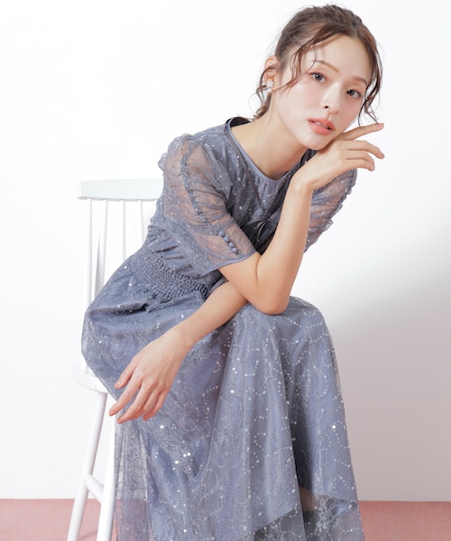 JILLbyJILLSTUART スパンコール付きレースワンピース スパンコール付きレースワンピース｜ジルバイジルスチュアートの通販