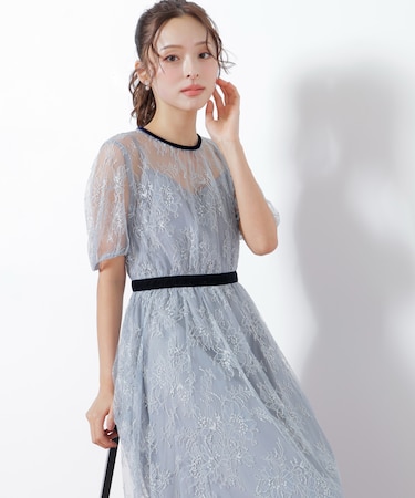 ベロアリボンシアーワンピース