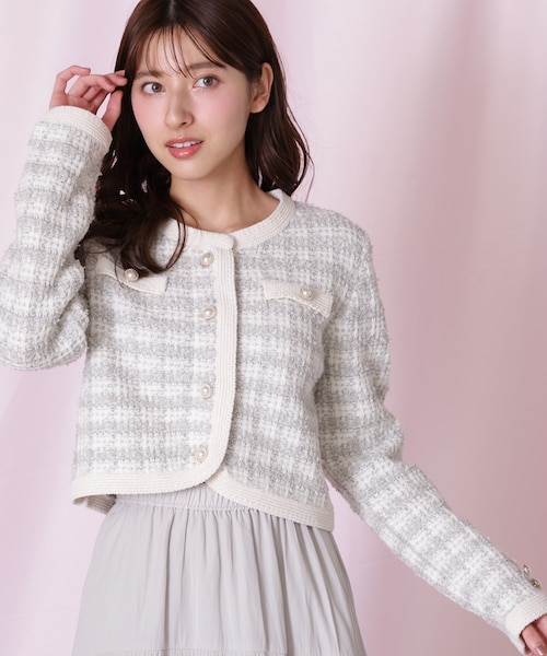 ラメミックスツィードニットジャケット｜ジルバイジルスチュアートの