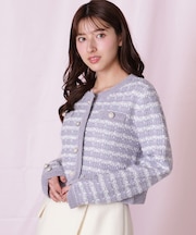 ラメミックスツィードニットジャケット