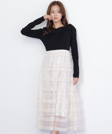 フリルチュールドッキングワンピース