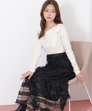 フリルチュールドッキングワンピース