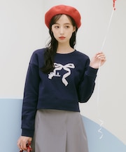 サガラ刺繍リボンロゴスウェット