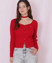 チョーカー付きスクエアニット