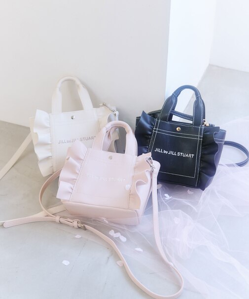 ＜フリルトートミニ＞フェイクレザー