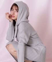 ケーブルニットパーカーセットアップ