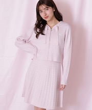 ケーブルニットパーカーセットアップ