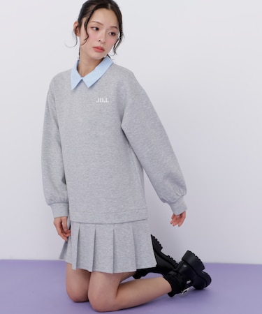 スウェットプリーツミニワンピース