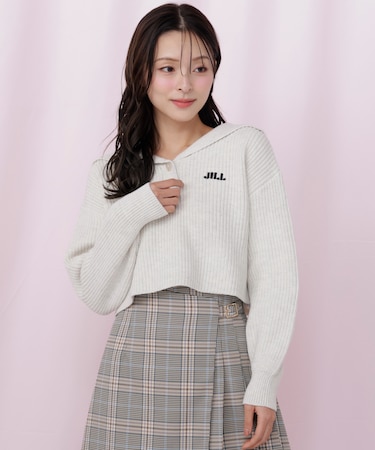 ビッグカラー畔ニット