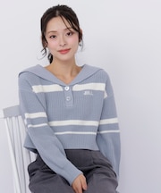 ビッグカラー畔ニット