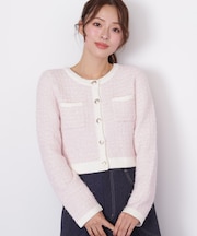 ミックスツイードニットジャケット