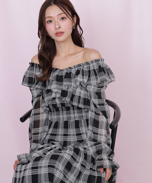 クロスフリルワンピース