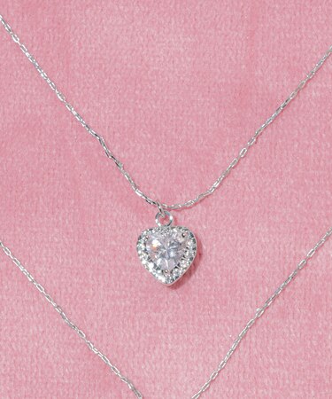 Cubic プチハートネックレス