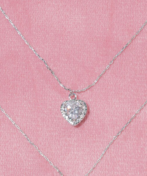 Cubic プチハートネックレス