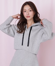 ダイバー素材ショート丈フーディ