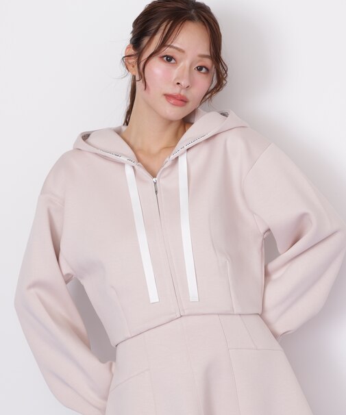 ダイバー素材ショート丈フーディ