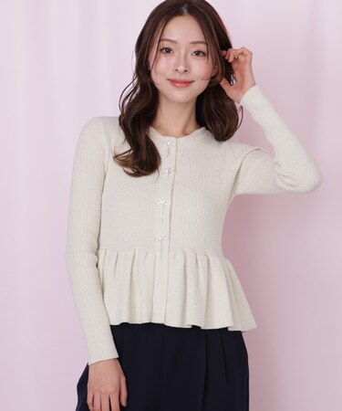 ラメモールペプラムニット