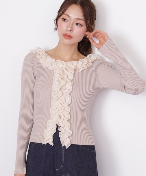 フリルトリムニット