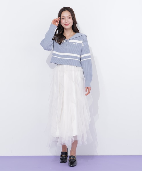 JILL by JILLSTUART 縦ラッフルチュールスカート 縦ラッフルチュールスカート | JILL by JILL STUART（ジル バイ ジル