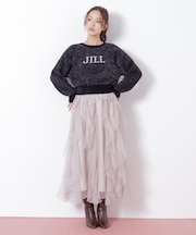 縦ラッフルチュールスカート