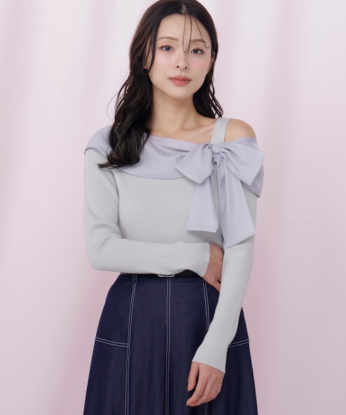 アシメリボンニット｜ジルバイジルスチュアートの通販｜&mall（アンド