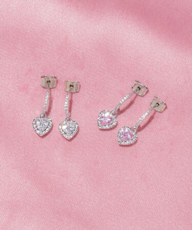 Cubic プチハートピアス