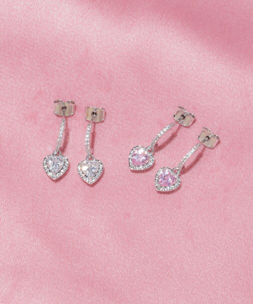 Cubic プチハートピアス