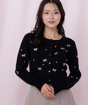 リボントッピングカーディガン