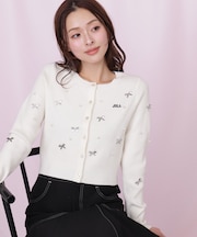 リボントッピングカーディガン